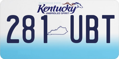 KY license plate 281UBT