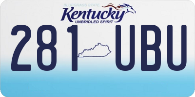 KY license plate 281UBU