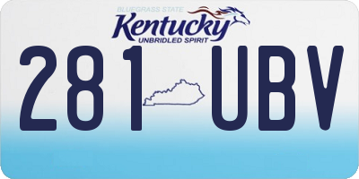 KY license plate 281UBV