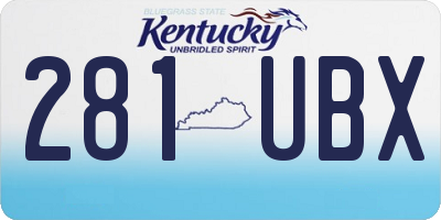 KY license plate 281UBX