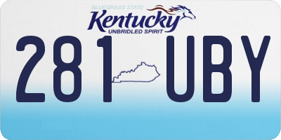 KY license plate 281UBY