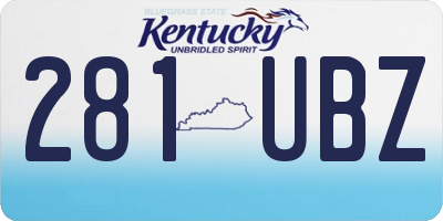 KY license plate 281UBZ