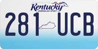 KY license plate 281UCB