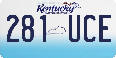 KY license plate 281UCE