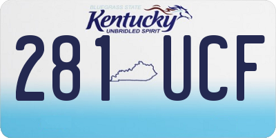KY license plate 281UCF