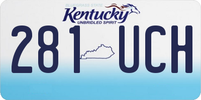 KY license plate 281UCH
