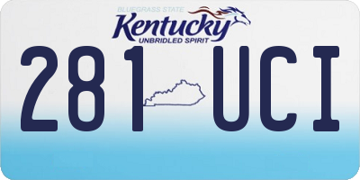 KY license plate 281UCI