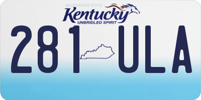 KY license plate 281ULA