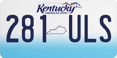 KY license plate 281ULS