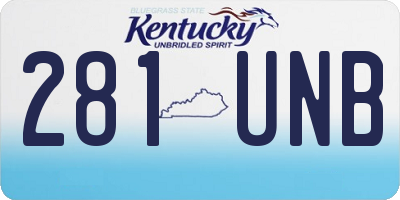 KY license plate 281UNB
