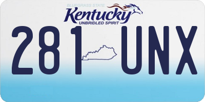 KY license plate 281UNX