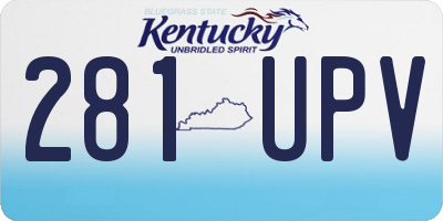 KY license plate 281UPV
