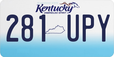 KY license plate 281UPY