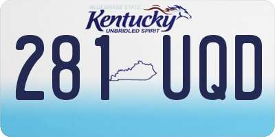 KY license plate 281UQD