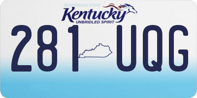 KY license plate 281UQG