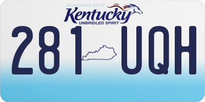 KY license plate 281UQH