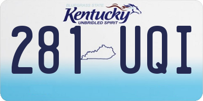 KY license plate 281UQI