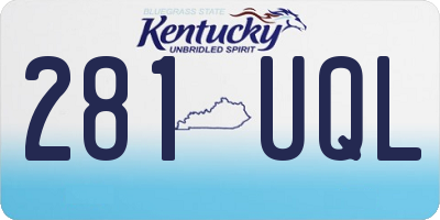 KY license plate 281UQL