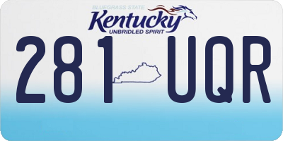 KY license plate 281UQR