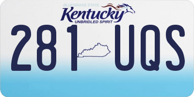 KY license plate 281UQS