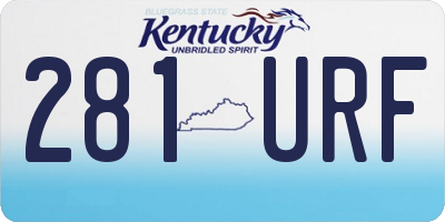 KY license plate 281URF