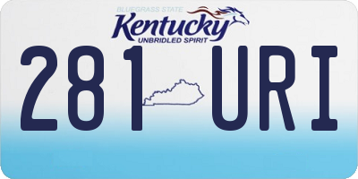 KY license plate 281URI