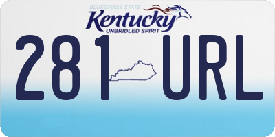 KY license plate 281URL
