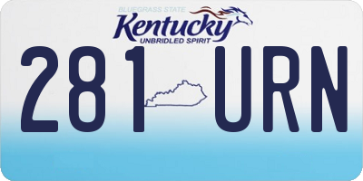 KY license plate 281URN