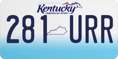 KY license plate 281URR