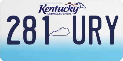 KY license plate 281URY