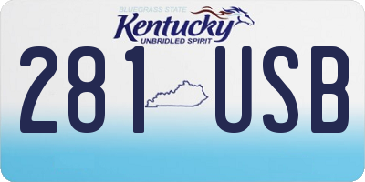 KY license plate 281USB
