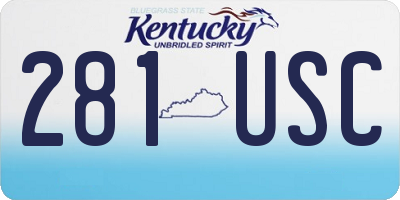 KY license plate 281USC