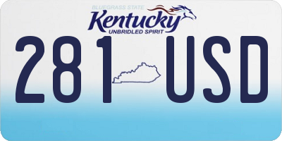 KY license plate 281USD