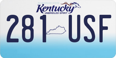 KY license plate 281USF