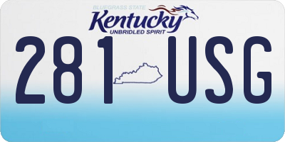 KY license plate 281USG