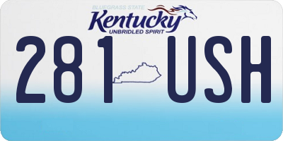KY license plate 281USH