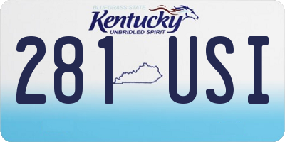 KY license plate 281USI