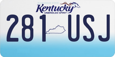 KY license plate 281USJ