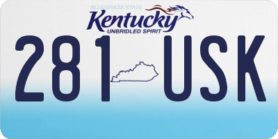 KY license plate 281USK