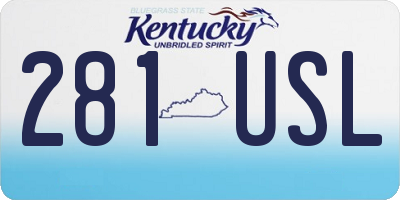 KY license plate 281USL