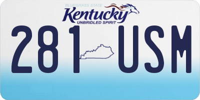 KY license plate 281USM