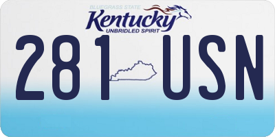 KY license plate 281USN