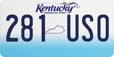 KY license plate 281USO
