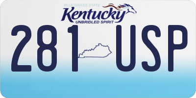 KY license plate 281USP
