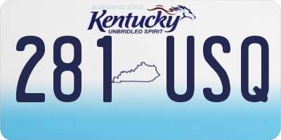 KY license plate 281USQ