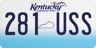 KY license plate 281USS
