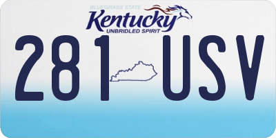 KY license plate 281USV