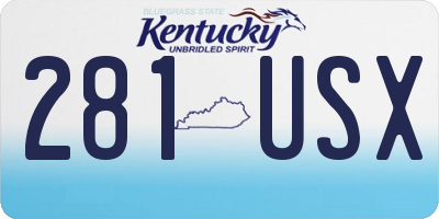 KY license plate 281USX