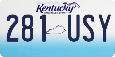 KY license plate 281USY