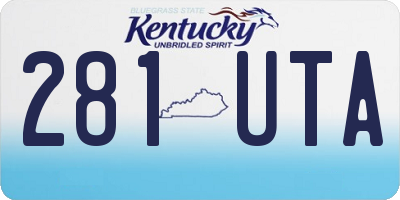 KY license plate 281UTA